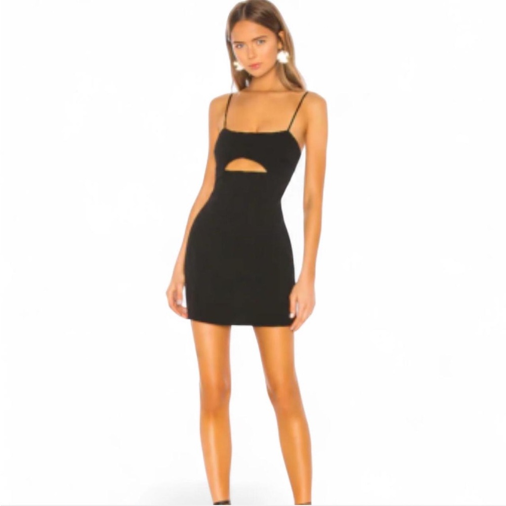 NWT Aqua Bloomingdale’s Exclusive Black Mini Dress‎ with Cut-Out Design. Size M